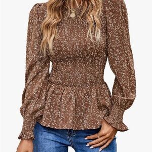 Amazon Chocolate Floral Blouse